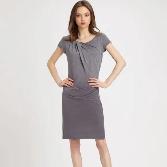 Theory | Dresses | Theory Lucyetta Ombre Gray Jersey Pencil Cotton Sheath  Straight Casual Dress M | Poshmark
